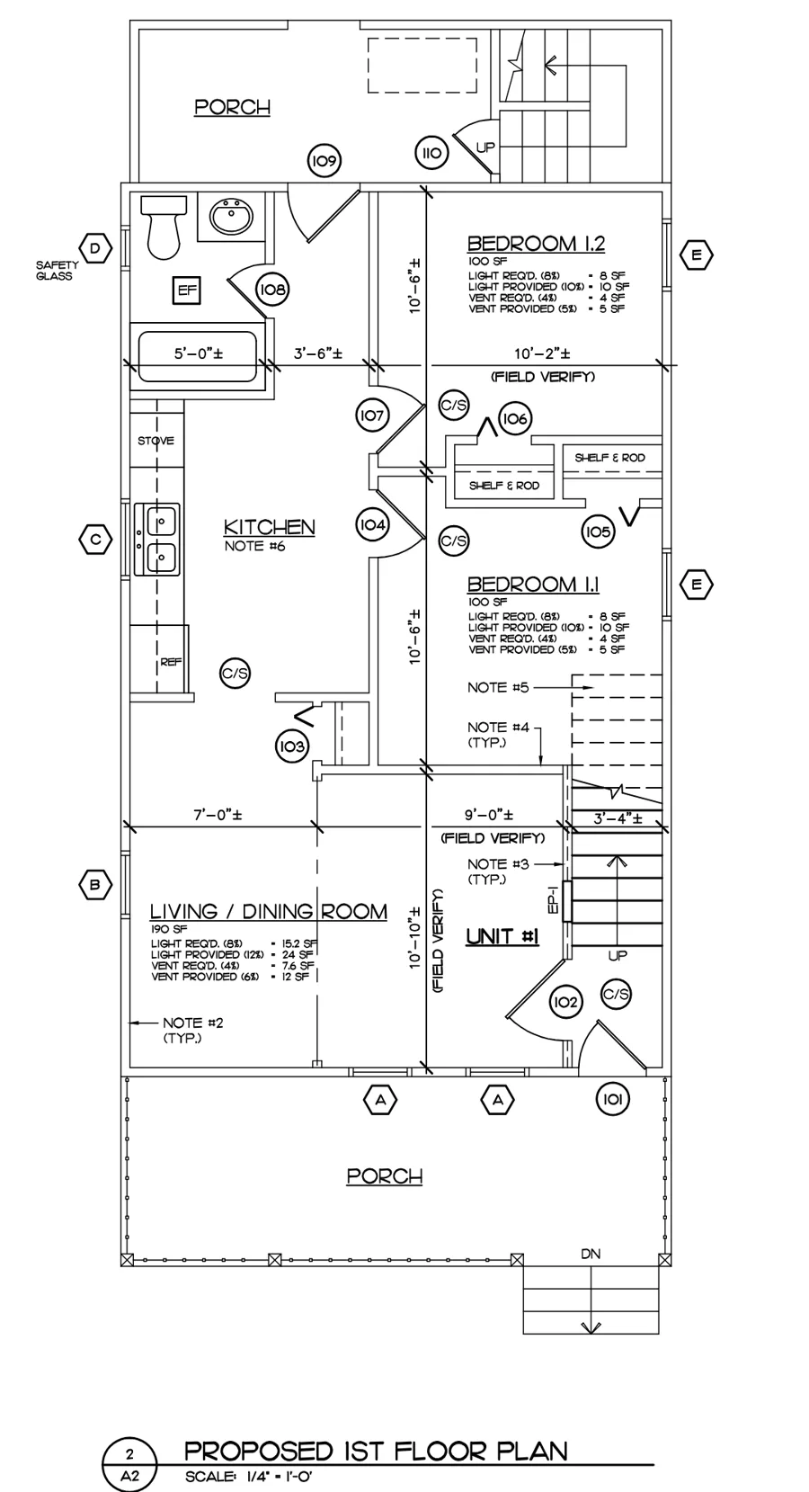 Floor plan of Apt A, first floor